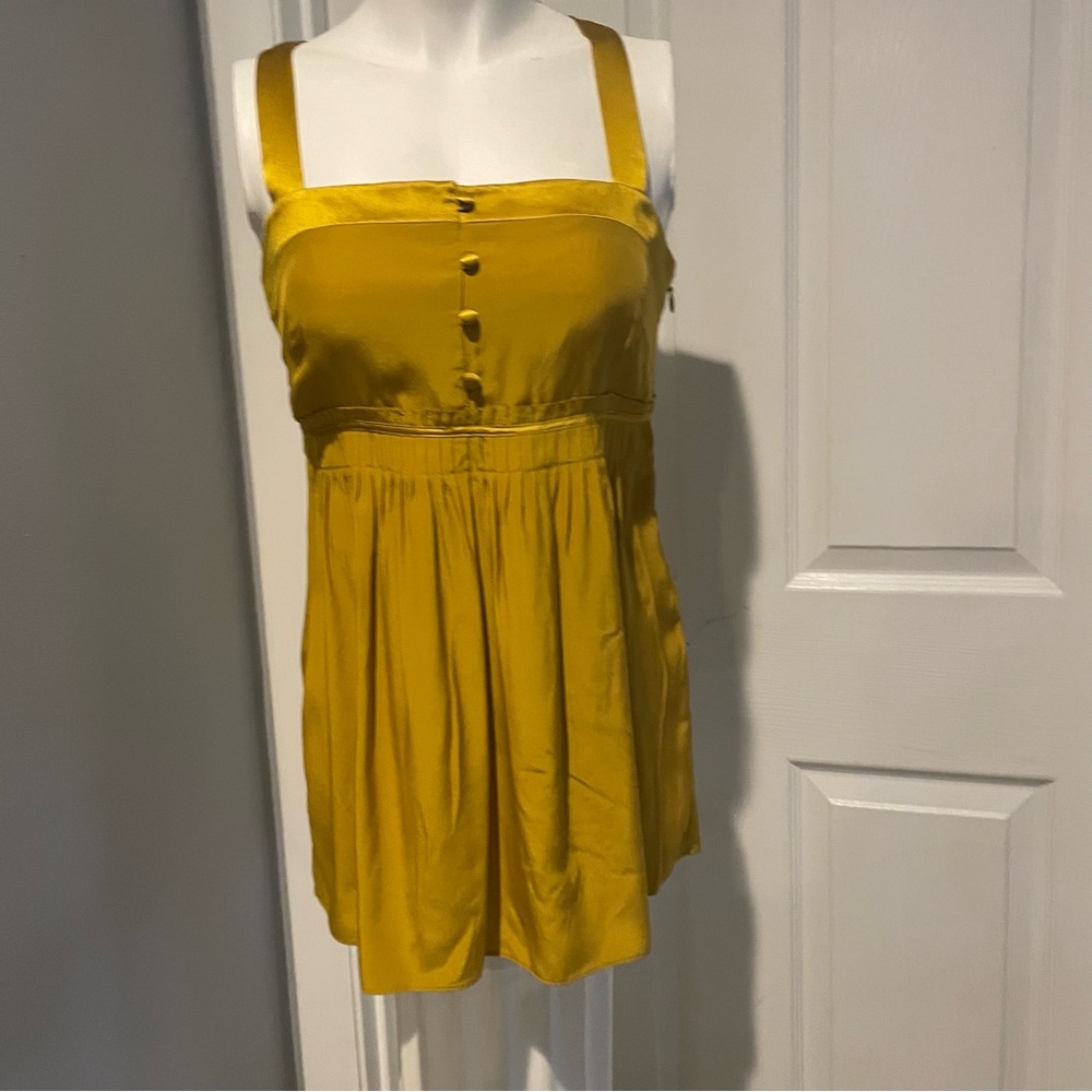 J. CREW MUSTARD SILK COCKTAIL TOP 4